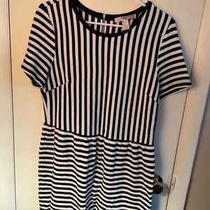 Dress Forever 21 Large White & black striped